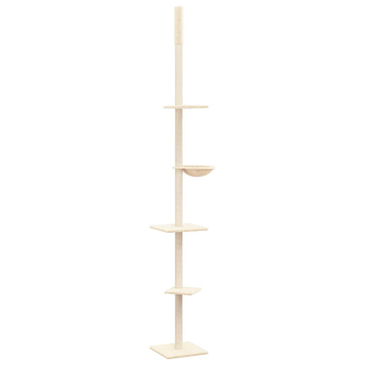 Vidaxl Árbol Rascador Para Gatos De Suelo A Techo Crema 263,5-289,5 Cm_0