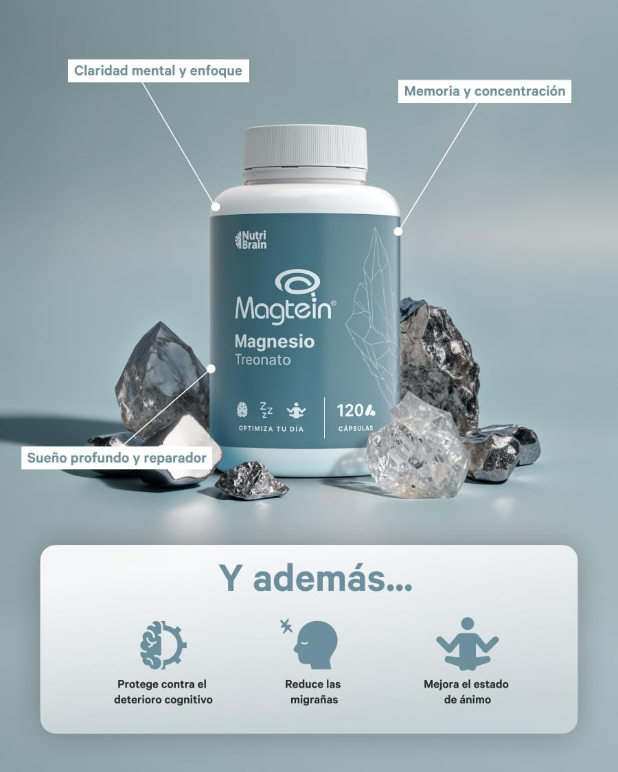 Magnesio L-treonato 2000mg Magtein Cerebro Nutribrain 120 Cápsulas_3