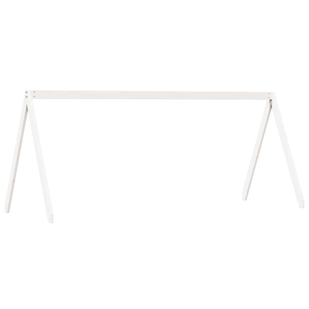 Techo De Cama Infantil Madera Maciza Blanco 209x85,5x88 Cm_0