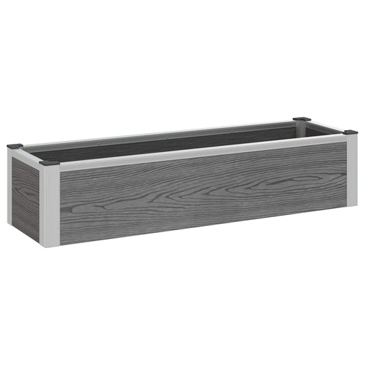 Arriate Elevado Gris 100 X 30 X 22 Cm Wpc Y Aluminio_0