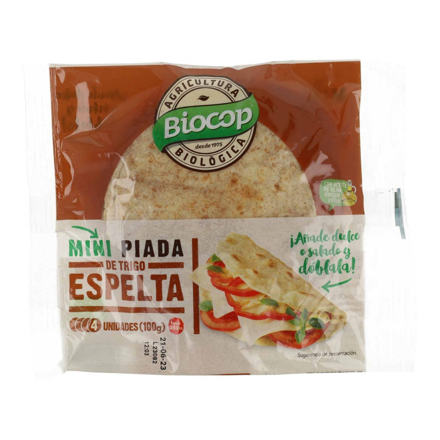 Mini Piadinas de Trigo Espelta Biocop 100 g