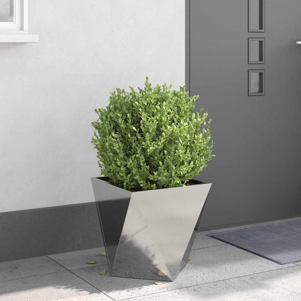 Jardinera 2 Uds. Plateado 40 X 40 X 40 Cm Acero Inoxidable_3