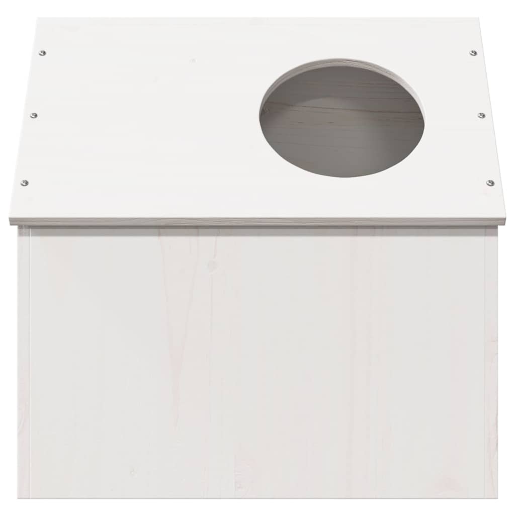 Casa Para Gatos Madera Maciza Pino Blanca 41x50x50 Cm_3