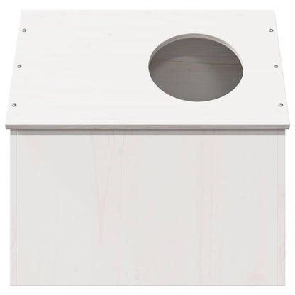Casa Para Gatos Madera Maciza Pino Blanca 41x50x50 Cm_3