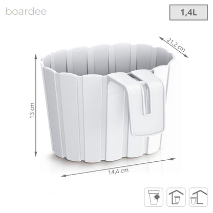 Maceta Boardee Hook 1,4l., Dimensiones (mm) 144x212x130, Color Blanco
