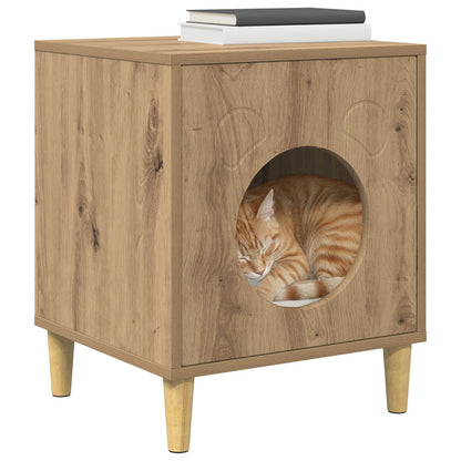 Casa Para Gatos Roble Artesanal 42,5 X 40 X 53 Cm_2