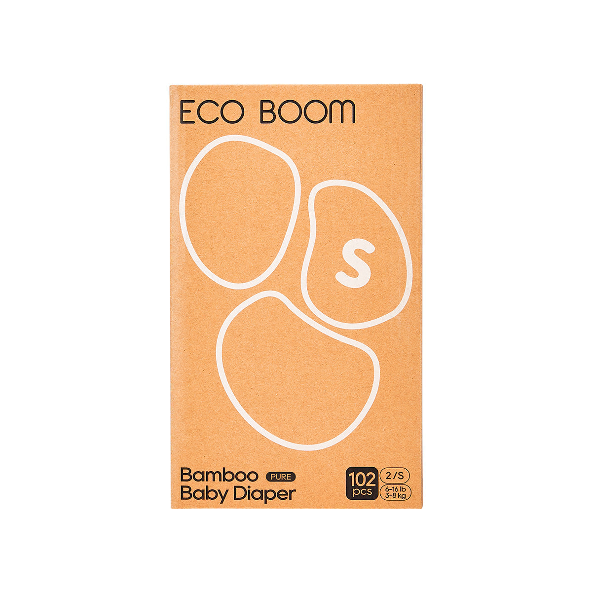 Pañales de Bambú Pure Premium T2 ( de 3 a 8 Kg) Ecoboom 102 uds