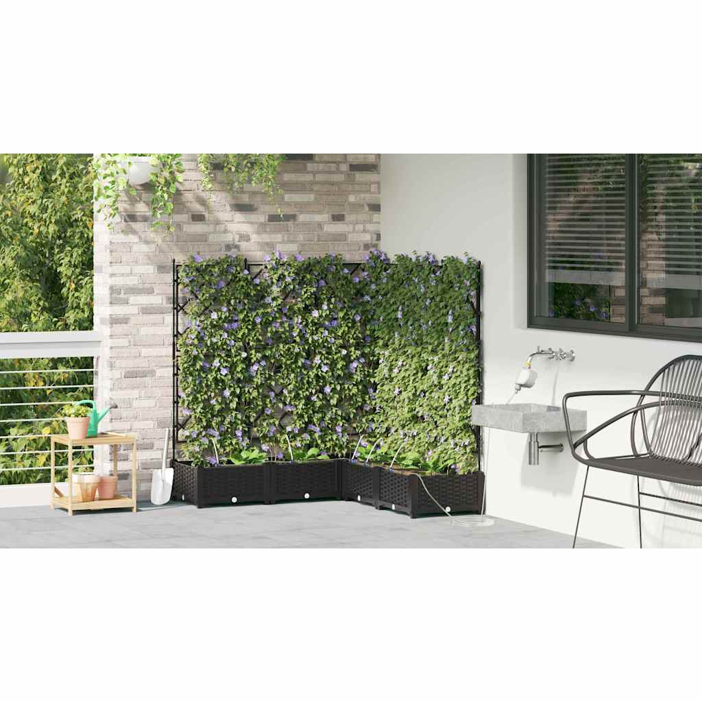 Macetero De Jardín 5 Uds. Negro 120 X 120 X 126 Cm Pp_3
