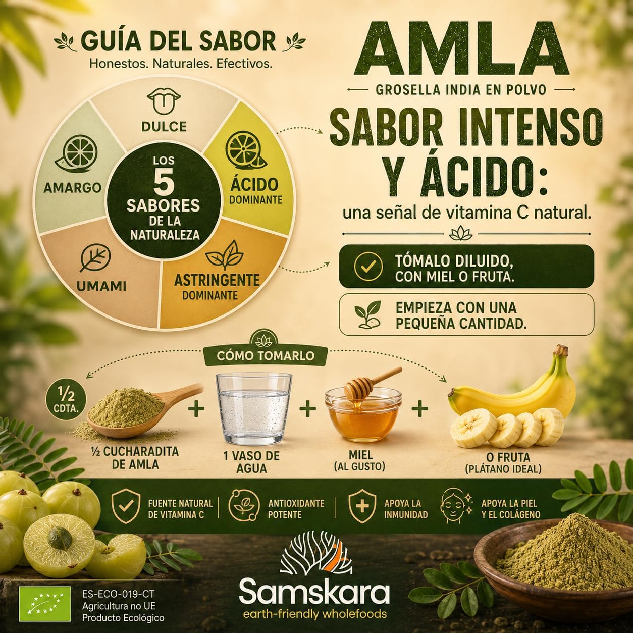 Amla En Polvo Bio | Samskara | Para Cabello Y Piel | Fuente Natural De Vitamina C, Colágeno Y Calcio - 500g_5
