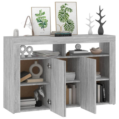 Aparador Con Luces Led Gris Sonoma 115,5x30x75 Cm / Vetonek_2