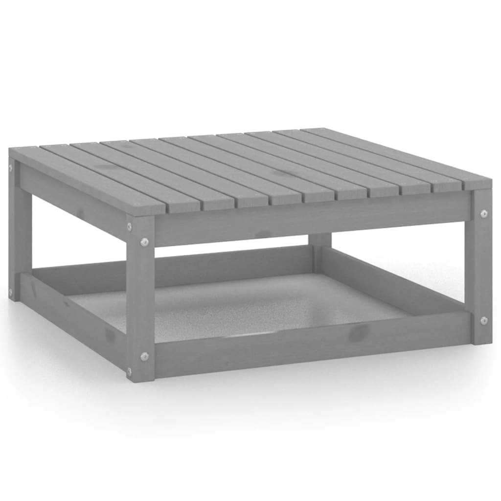 Juego De Muebles De Jardín 10 Pzas Y Cojines Gris Madera Pino / Vetonek_2