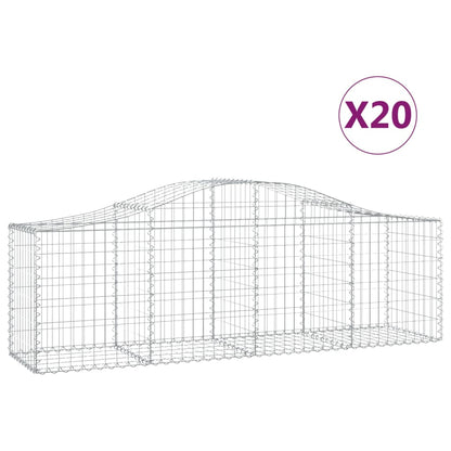 Cestas De Gaviones 20 Uds Forma De Arco Hierro 200x50x60/80 Cm_0