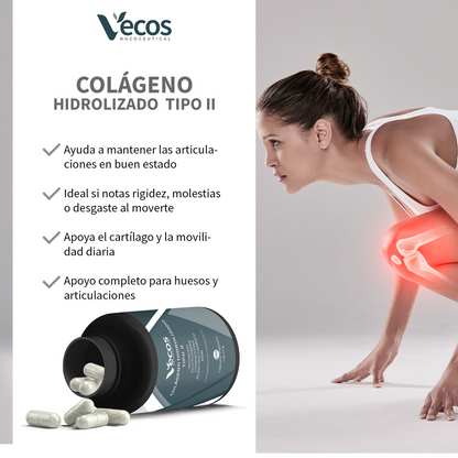 Colágeno Tipo II VECOS (160 cápsulas) | Dolor, Rigidez y Movilidad de Articulaciones | Glucosamina, Condroitina, MSM_3