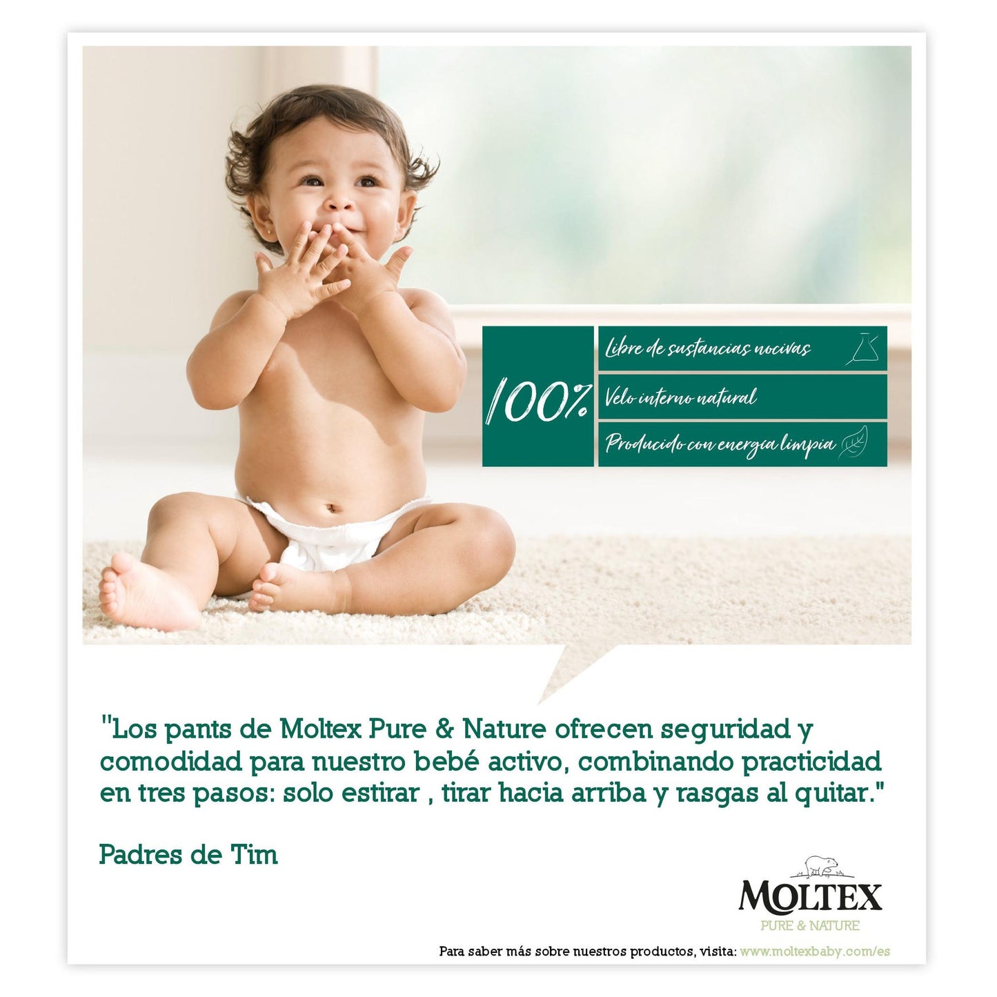 Calça Moltex Pure &amp; Nature T6 (+14 kg), 18 unidades