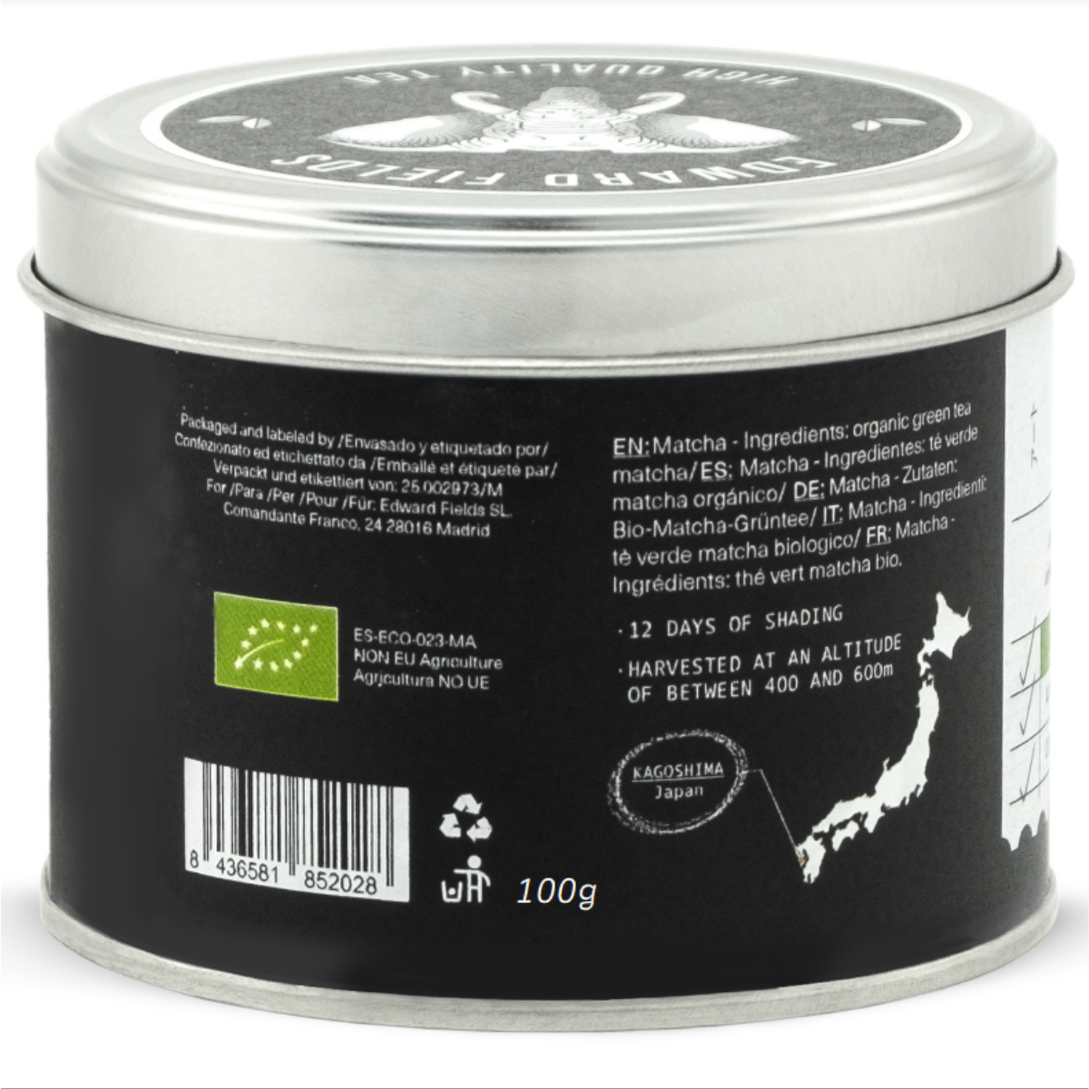 Matcha japonês cerimonial orgânico premium Edward Fields 100g