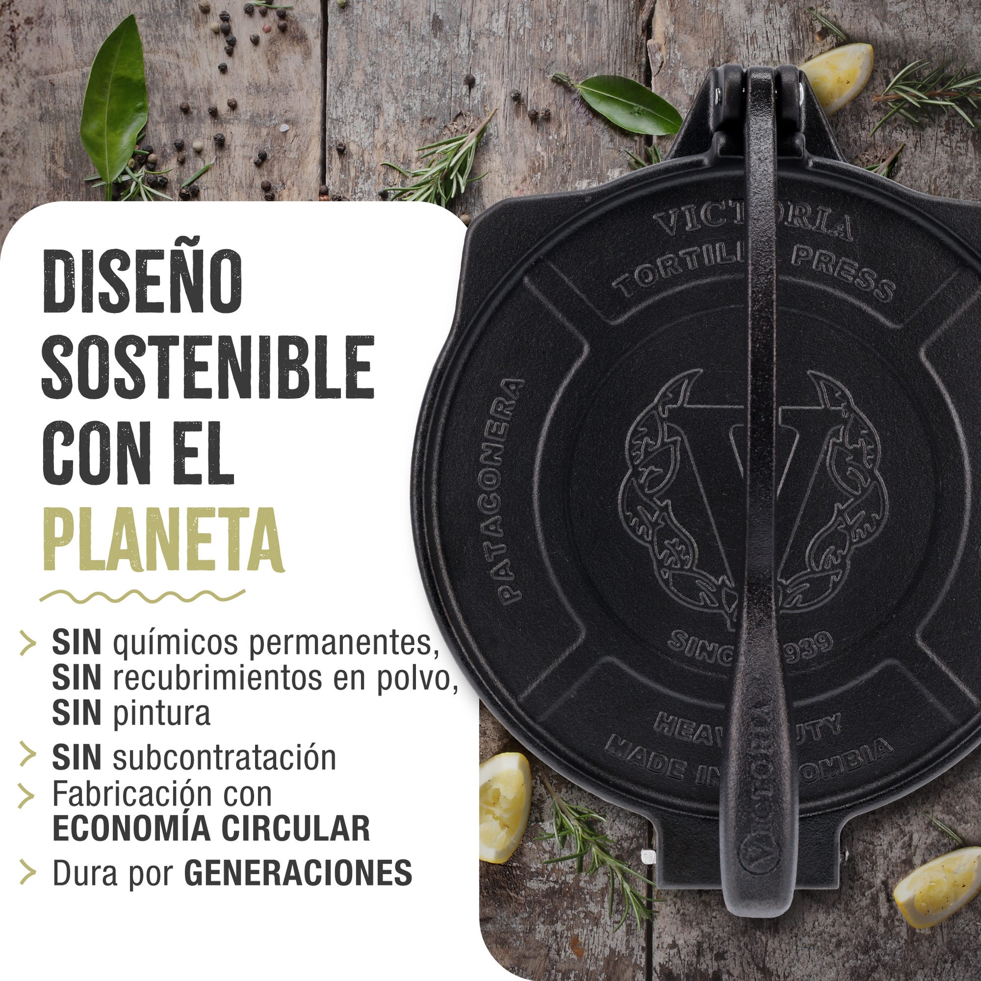 Victoria Prensa Tortillera Para Tortillas Mexicanas Hierro Fundido Hd Curado 25cm, Pataconera Colombiana, 39318, Negro_5