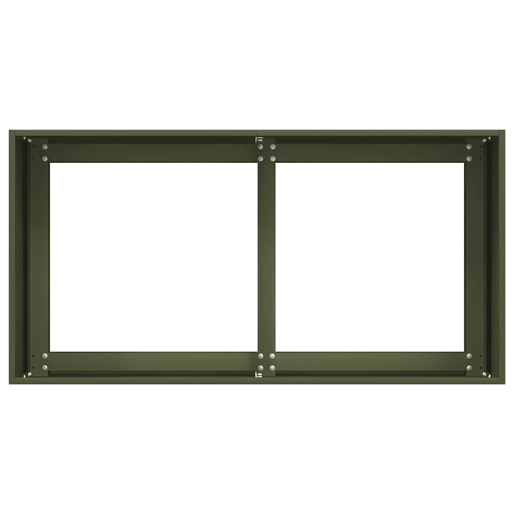Jardinera De Acero Laminado En Frío Verde Oliva 80x40x40 Cm_4