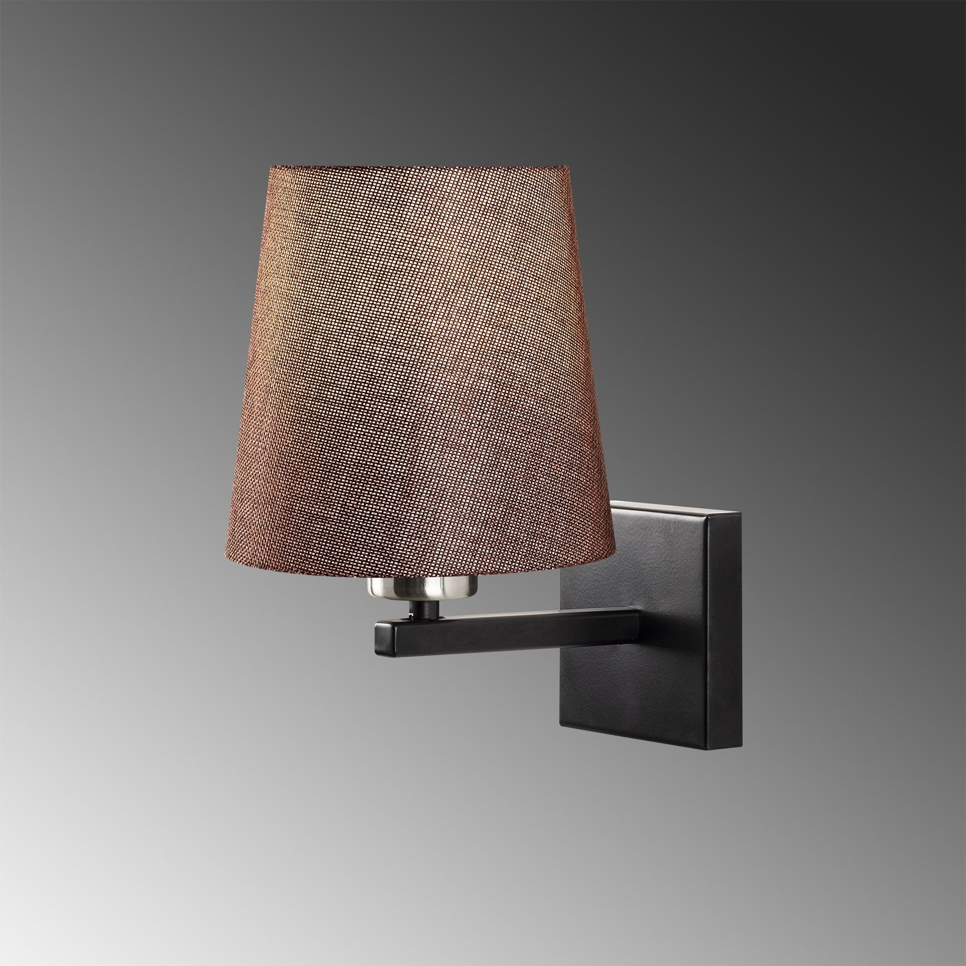 Aplique De Pared Pantalla Marrón, Metal , 18x24x30, Casquillo E 27 Max 40 W_3