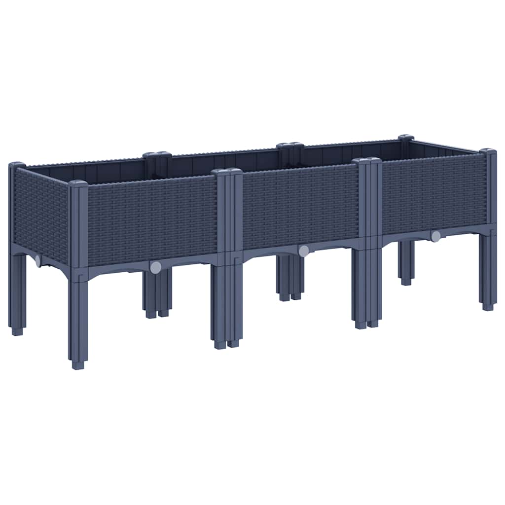 Jardinera Con Patas Pp Azul Gris 120x40x42 Cm_4