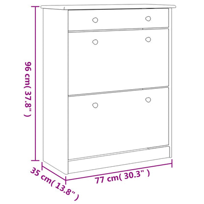 Mueble Zapatero Alta Madera Maciza De Pino 77x35x96 Cm / Vetonek_2
