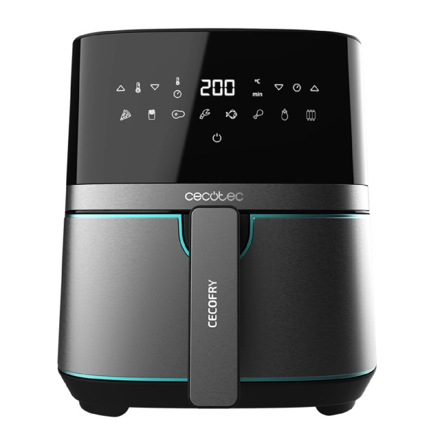 Freidora Sin Aceite De Aire Cecofry Full Inoxblack 5500. Dietética Y Digital, 1450 W Nominal, 1600 W Máxima, 5l Volumen, 5,5l Área De Cocinado, Acab_0