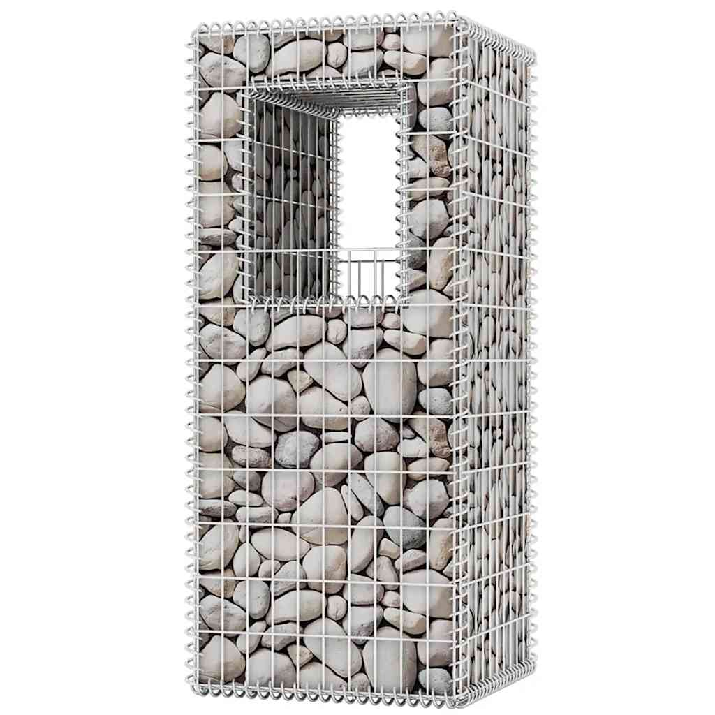 Cesta Poste/jardinera De Gaviones 2 Unidades Acero 50x50x120 Cm_3