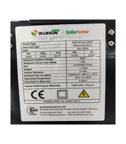 Placa Solar Flexible 160w Para Barcos Y Vehículos Camper 1170x680mm_2