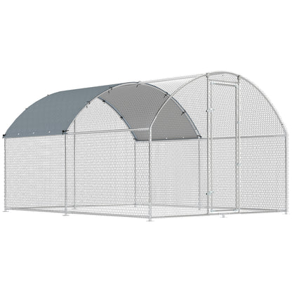 Pawhut Gallinero Para Exterior 2,8x3,4x1,9 M Para 10-16 Gallinas Plata_0