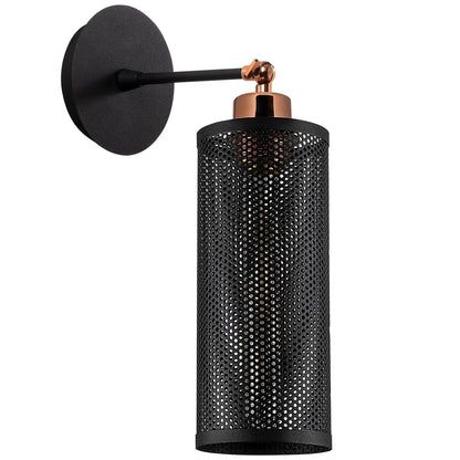 Aplique De Pared, Metal , Negro, 10x10x36, Casquillo E 27 Max 40 W