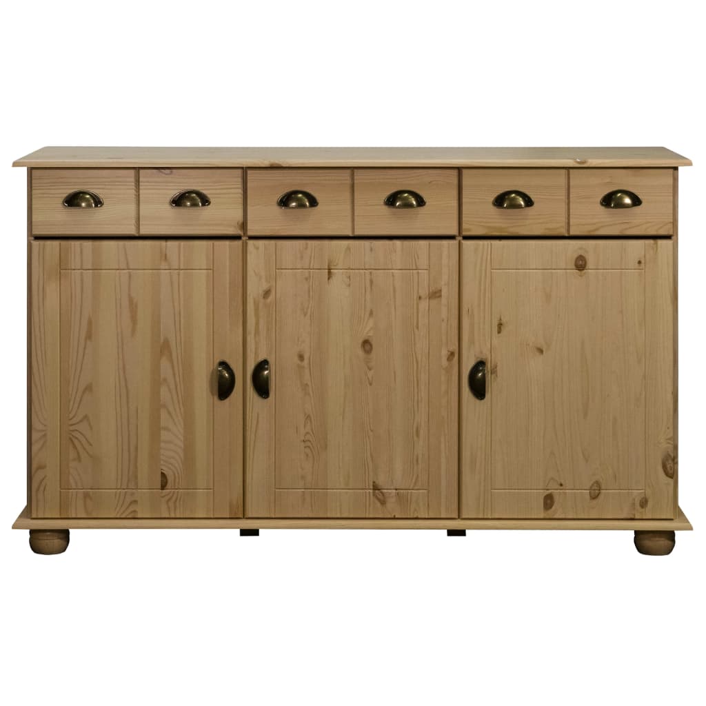 Aparador De Madera Maciza De Pino 134x39x79,5 Cm_1