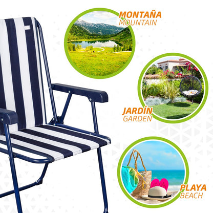 Silla Plegable Fija Rayas Marineras Aktive Garden_4