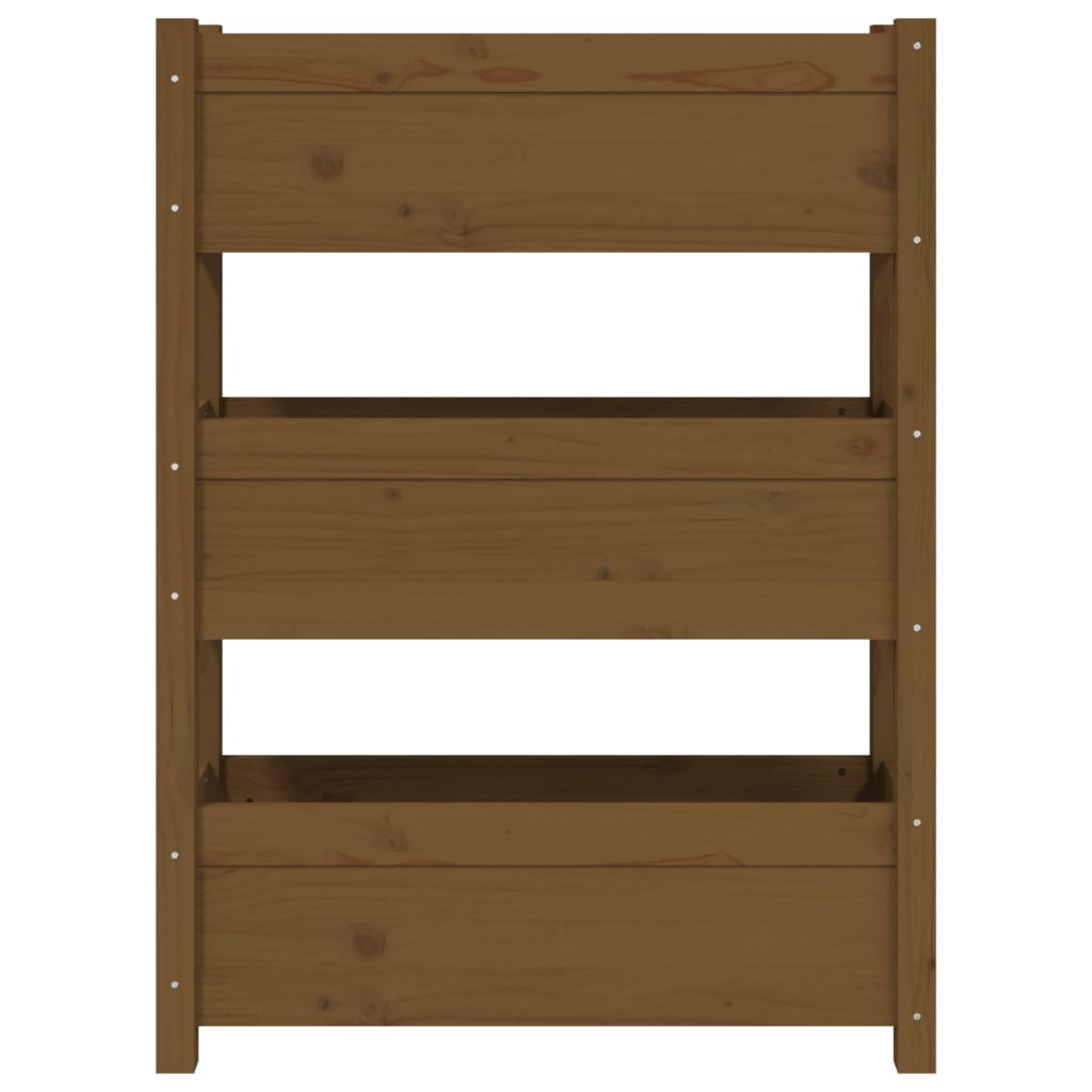 Jardinera De Madera Maciza De Pino Marrón Miel 77x25x104,5 Cm_4