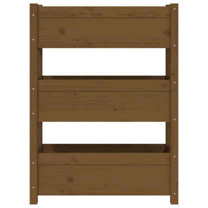 Jardinera De Madera Maciza De Pino Marrón Miel 77x25x104,5 Cm_4