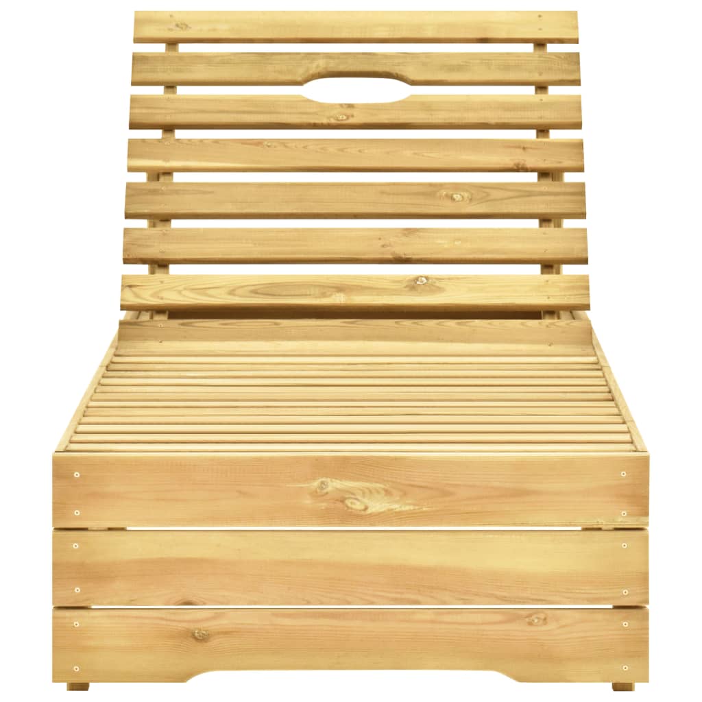 Tumbona Con Cojín Negro Madera De Pino Impregnada_2