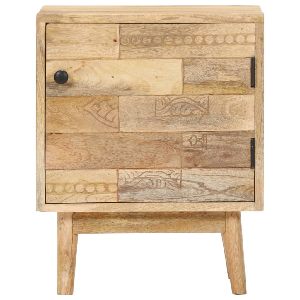 Mesita De Noche De Madera Maciza De Mango 40x30x50 Cm_0
