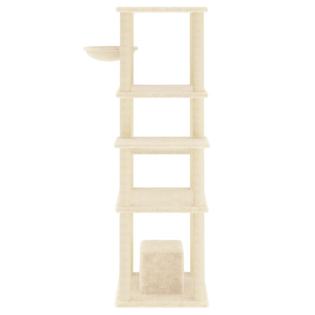 Vidaxl Rascador Para Gatos Con Postes De Sisal Crema 154 Cm_3