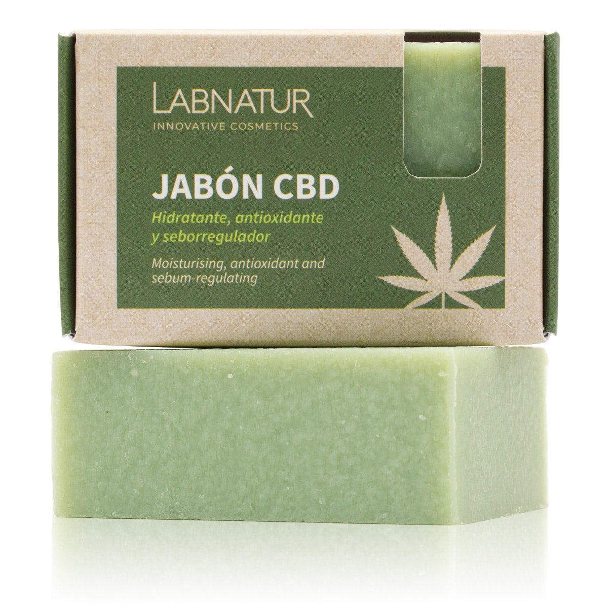 Jabón Natural con CBD Labnatur 100 g | Cáñamo, Coco y Oliva | Limpieza Suave y Seborreguladora | Piel Sensible | Vegano_0