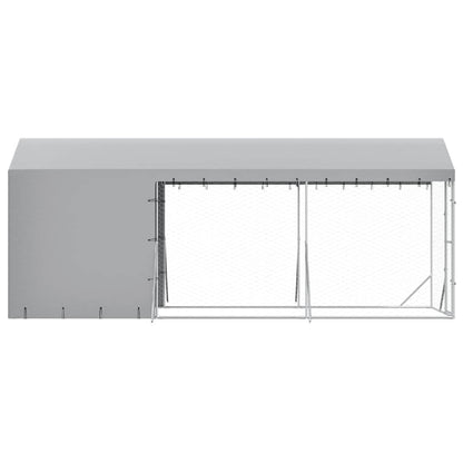 Perrera De Exterior Con Toldo Acero Galvanizado Plata 2x6x2,5 M_5