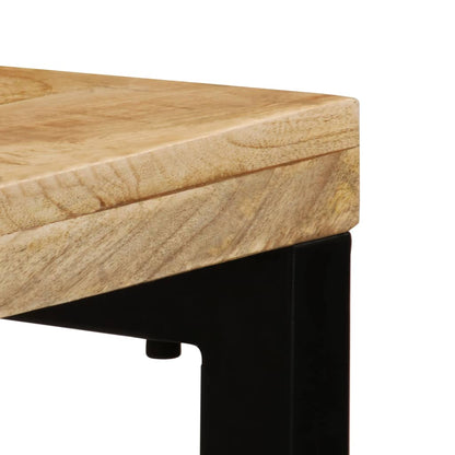 Mesa De Comedor De Madera Maciza De Mango Y Acero 115x55x76 Cm_4