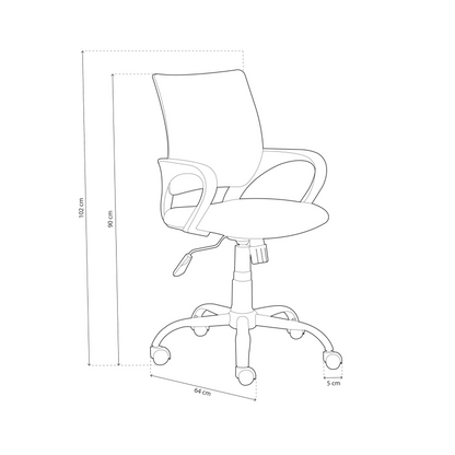 Silla De Oficina Logic Tejido, Violeta, 60 X 90-102 X 60cm_4