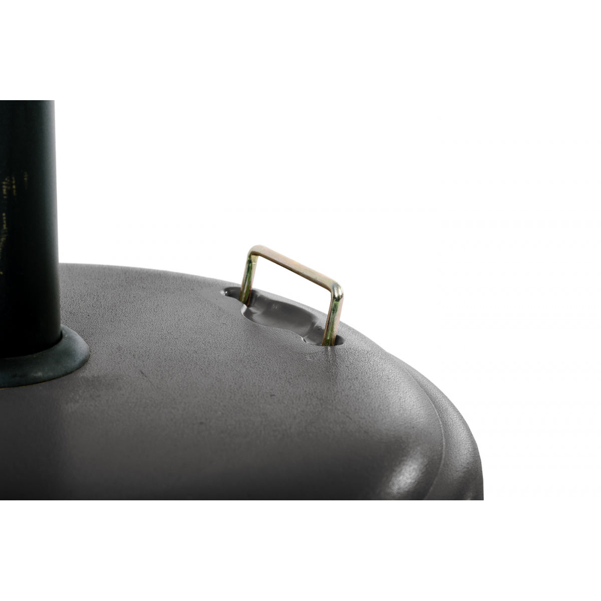 Pie De Sombrilla Redondo De Hormigón 25kg Negro Con 1 Tornillo + 1 Adaptador De Plástico + Asas Incluidas 50x7cm - Mobiliario De Jardín_1