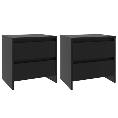 Mesitas De Noche 2 Uds Madera Ingeniería Negro 45x34,5x44,5 Cm_0