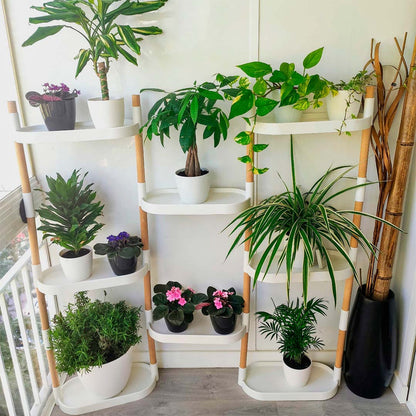 Soporte Modular Citysens De 8 Bandejas – Blanco, Polipropileno 100% Reciclado Y Madera Ecológica Pefc_3