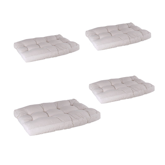 Pack 4 Cojines Asiento Para Palet, Tamaño: 80x120x16 Cm, Color Crema, Repelente Al Agua_0