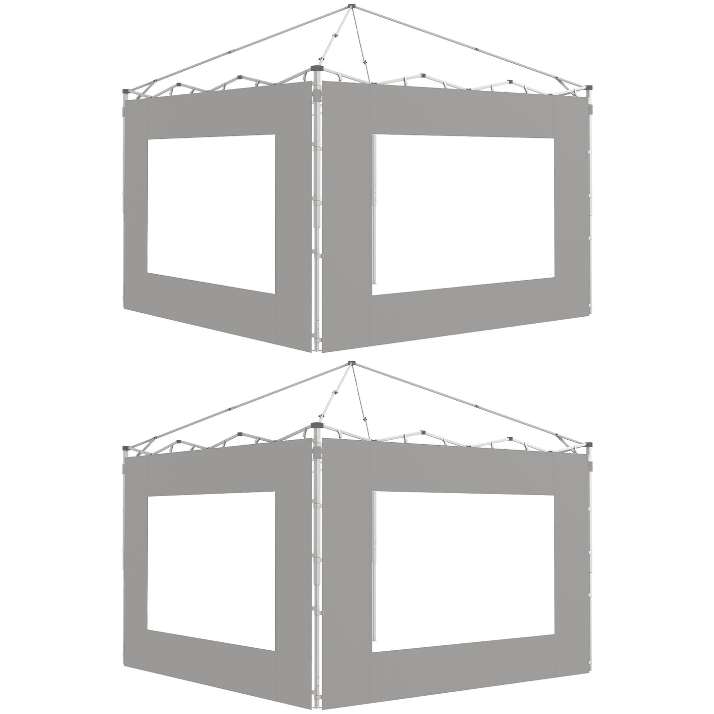 Outsunny Paredes Laterales Para Carpa De 4 Paneles 295x195 Cm Gris_0