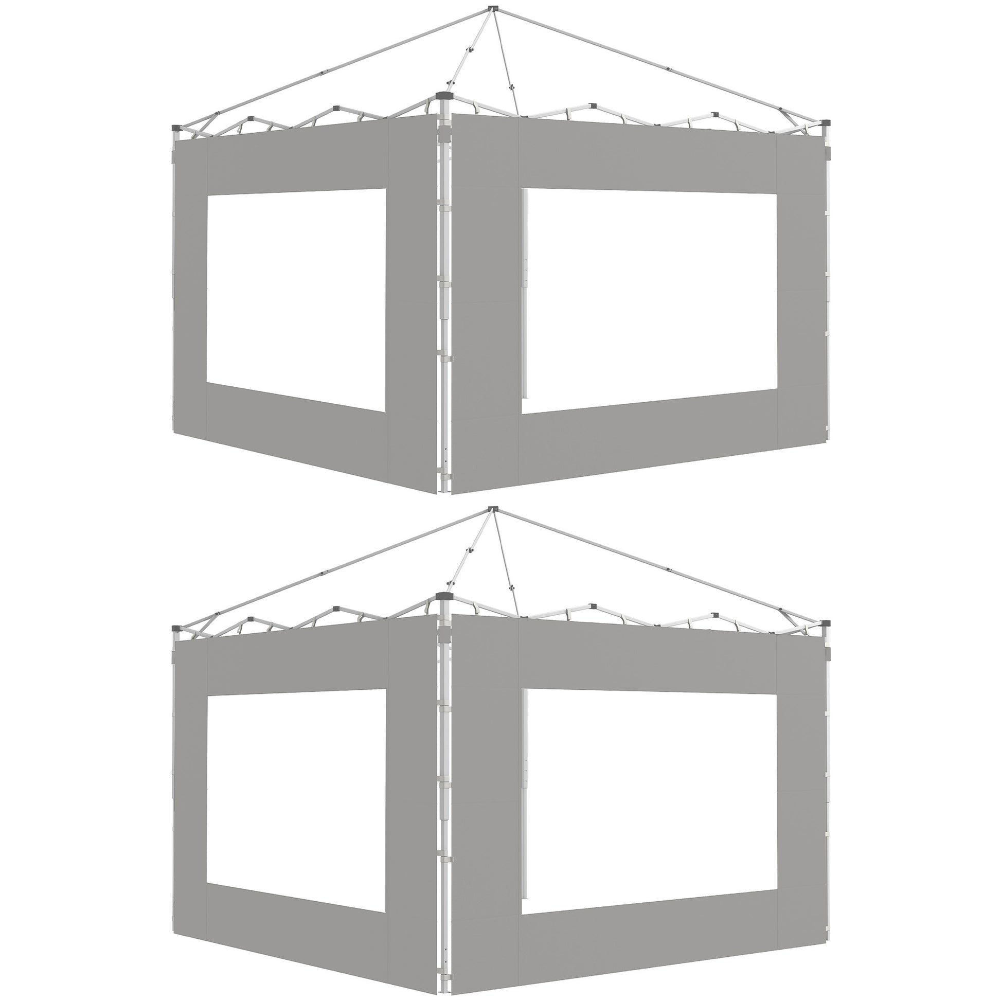 Outsunny Paredes Laterales Para Carpa De 4 Paneles 295x195 Cm Gris_0