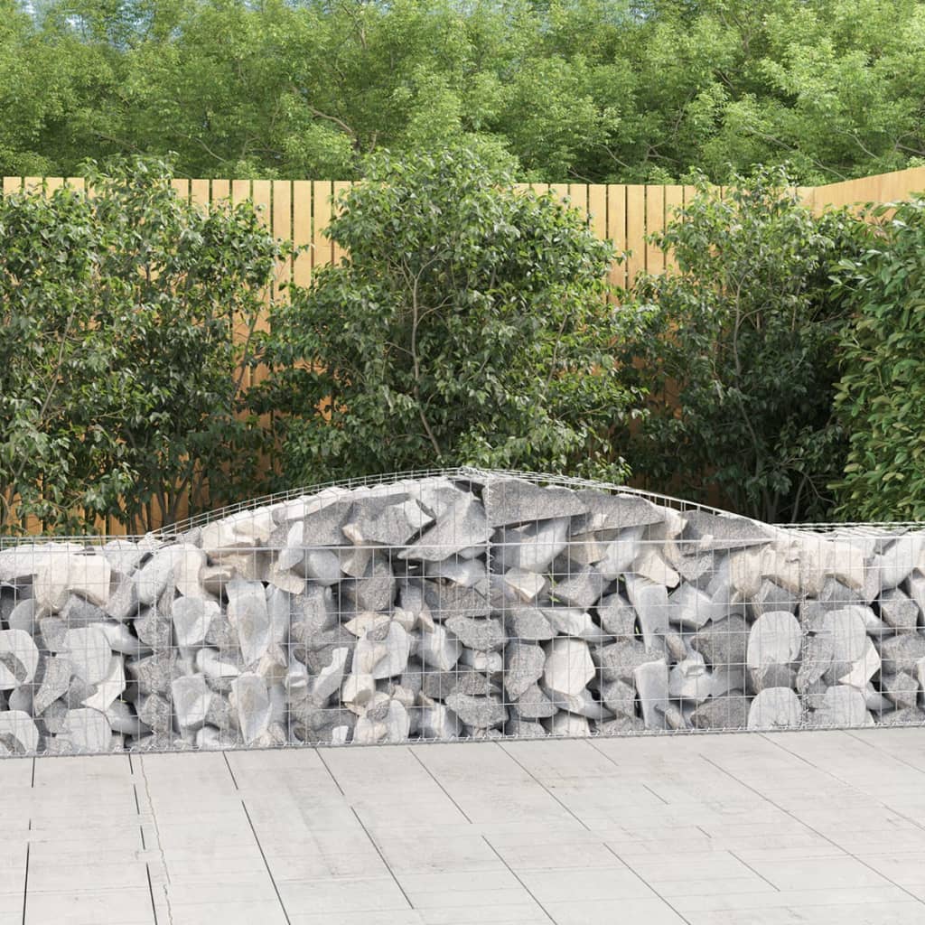 Cestas De Gaviones 8 Uds Forma De Arco Hierro 400x50x60/80 Cm_1