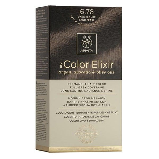 Tinta My Color Elixir N6.78 Louro Escuro Areia Perolada Apivita