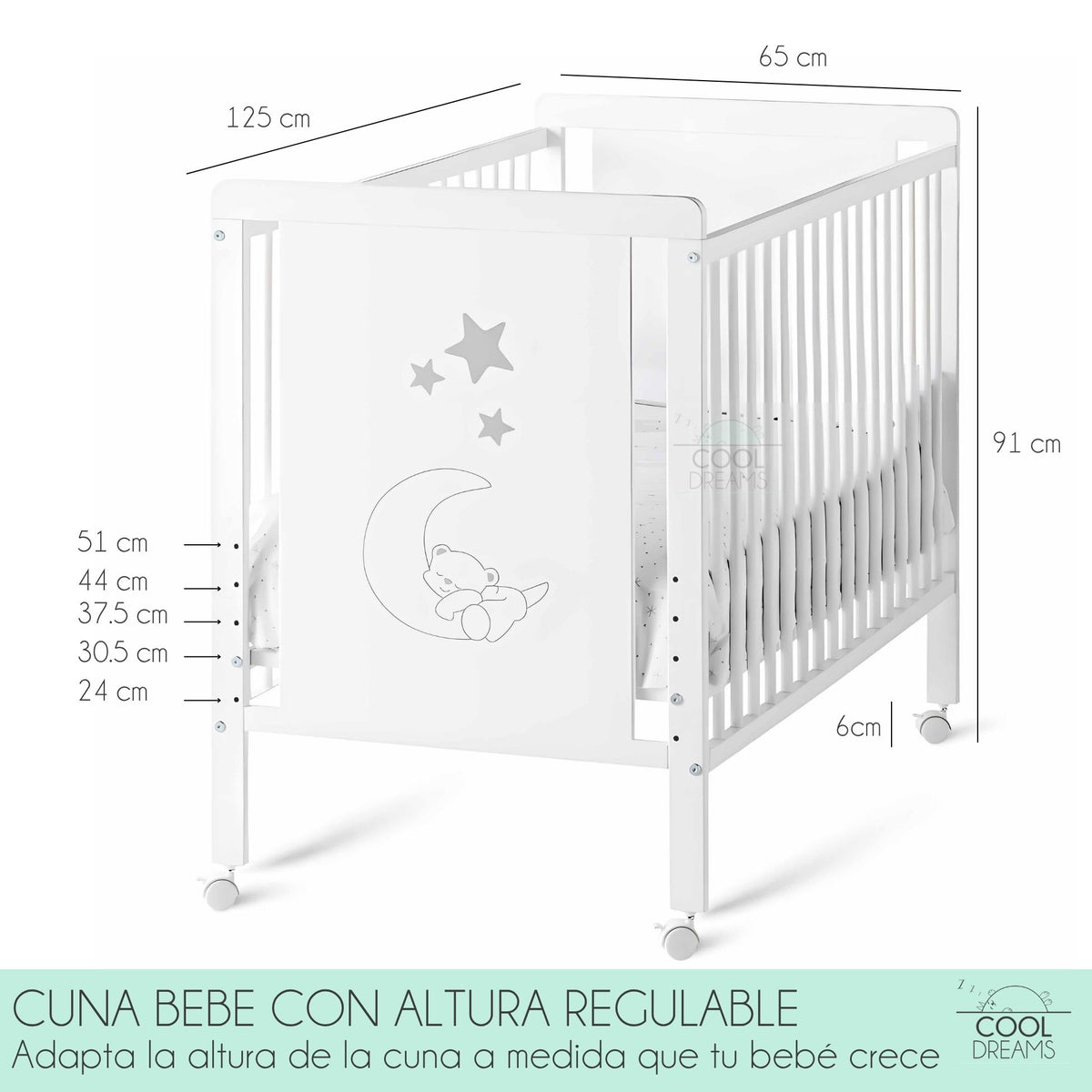 Cuna Gemelar Evolutiva Indi Estilo Nórdico Infantil, Desde El Nacimiento Hasta 3 Años, Incluye 2 Unidades Completas_2