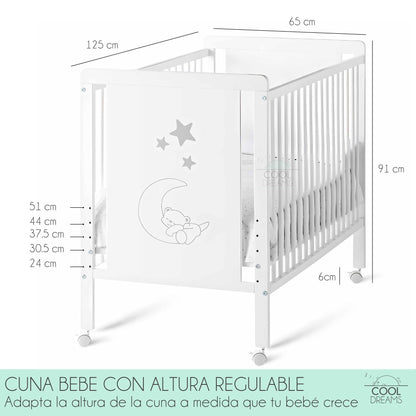 Cuna Gemelar Evolutiva Indi Estilo Nórdico Infantil, Desde El Nacimiento Hasta 3 Años, Incluye 2 Unidades Completas_2